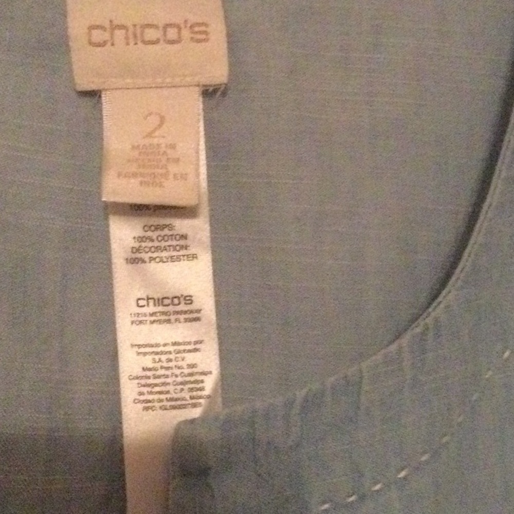 Chambray, 100% cotton duster by Chico’s. Size 2 at Chico’s, which is size 12. - Picture 7 of 11